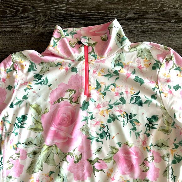 NWOT LoveShackFancy x BOGNER Fire + Ice Margot Zip Floral Top XL Roses Ski Layer - Picture 14 of 16